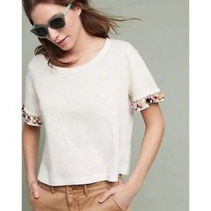 Anthropologie Lilka Pommed Shirt Multi Pom Poms